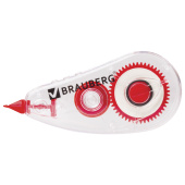 Корректирующая лента BRAUBERG RED POWER, 5 мм х 6 м, корпус прозрачный, механизм перемотки, европодвес, 220641 за 102 ₽. Корректирующие ленты.  Доставка по РФ. Без переплат!