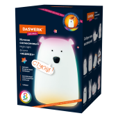 Ночник силиконовый LED "Медведь" 111x111x160 мм, белый свет/RGB, таймер, USB, аккумулятор 1200 мАч, DASWERK (ДАСВЕРК), 238938 за 796 ₽. Светильники-ночники.  Доставка по РФ. Без переплат!