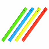 Линейка пластиковая 50 см ПИФАГОР, неоновая, ассорти, 210845 за 64 ₽. Линейки.  Доставка по РФ. Без переплат!