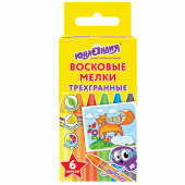 Восковые мелки трехгранные ЮНЛАНДИЯ "ЮНЛАНДИК И МУДРЫЙ ЛИС", НАБОР 6 цветов, 227288 за 37 ₽. Мелки восковые.  Доставка по РФ. Без переплат!