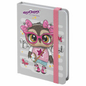 Блокнот с резинкой в клетку 96 л., МАЛЫЙ ФОРМАТ А6 (109х148 мм), твердая обложка, ЮНЛАНДИЯ, "Совушка", 113743 за 159 ₽. Блокноты в книжном переплете.  Доставка по РФ. Без переплат!