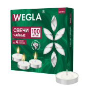 Свечи чайные литые в гильзе WEGLA (ВЕГЛА) EXTRA, до 4 часов горения, вес 10 грамм, КОМПЛЕКТ 100 штук, 702572 за 590 ₽. Свечи чайные.  Доставка по РФ. Без переплат!