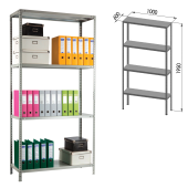 Стеллаж металлический ПРАКТИК "MS KD", сборная стойка, 1950х1000х600 мм, 4 полки, MS 200/100х60/4 за 9&nbsp;825 ₽. Стеллажи металлические универсальные.  Доставка по РФ. Без переплат!