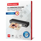 Пленки-заготовки для ламинирования АНТИСТАТИК, А4, КОМПЛЕКТ 100 шт., 175 мкм, BRAUBERG, 531795 за 2&nbsp;610 ₽. Пакеты для ламинирования.  Доставка по РФ. Без переплат!