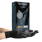 Перчатки нитриловые смотровые 50 пар (100 штук), размер 7-8, M (средний), черные, BENOVY MultiColor за 621 ₽. Перчатки медицинские.  Доставка по РФ. Без переплат!
