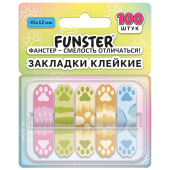 Закладки клейкие Z-сложения FUNSTER (ФАНСТЕР) "Лапки собак", 45х12 мм, 100 шт. (5 цветов х 20 листов), в диспенсере, 116693 за 99 ₽. Закладки самоклеящиеся.  Доставка по РФ. Без переплат!