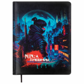 Дневник 1-11 класс 48 л., кожзам (твердая с поролоном), печать, цветной блок, BRAUBERG, "Ниндзя", 106950 за 241 ₽. Дневники универсальные.  Доставка по РФ. Без переплат!