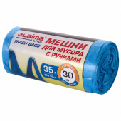 Мешки для мусора с ручками LAIMA ULTRA 35 л, синие 30 шт., прочные, ПНД 9 мкм, 50х54 см, 607683 за 122 ₽. Мешки для мусора универсальные.  Доставка по РФ. Без переплат!