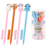 Ручка с топпером шариковая масляная FUNSTER (ФАНСТЕР) "TOPPER MIX", СИНЯЯ, корпус ассорти, пишущий узел 0,7 мм, линия письма 0,35 мм, 144368 за 39 ₽. Ручки фигурные.  Доставка по РФ. Без переплат!