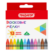 Восковые мелки ПИФАГОР "СОЛНЫШКО", НАБОР 12 цветов, 227279 за 66 ₽. Мелки восковые.  Доставка по РФ. Без переплат!