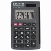 Калькулятор карманный STAFF STF-6248 (104х63 мм), 8 разрядов, двойное питание, 250284 за 391 ₽. Калькуляторы карманные.  Доставка по РФ. Без переплат!