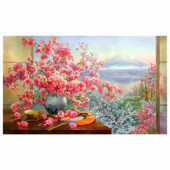 Картина стразами (алмазная мозаика), 40х50 см, ОСТРОВ СОКРОВИЩ "Букет сакуры", на подрамнике, 663874 за 1 728 ₽. Алмазная вышивка.  Доставка по РФ. Без переплат!
