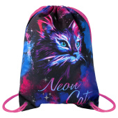 Мешок для обуви BRAUBERG PREMIUM, карман, подкладка, светоотражайка, 43х33 см, "Neon cat", 271621 за 619 ₽. Мешки для обуви.  Доставка по РФ. Без переплат!