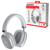 Наушники беспроводные накладные полноразмерные раздвижные мультирежимные, SONNEN HP-B12S, Bluetooth 5.4, серебристые, 514127 за 1 228 ₽. Гарнитуры беспроводные.  Доставка по РФ. Без переплат!