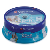Диски CD-R VERBATIM 700 Mb 52x Cake Box (упаковка на шпиле), КОМПЛЕКТ 25 шт. за 1 350 ₽. Диски CD, DVD, BD (Blu-ray). Доставка по РФ. Без переплат!