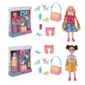 КУКЛА "Alisa Little Love", НАБОР, 2 питомца + 6 аксессуаров, 14,4 см, АССОРТИ, 2 вида, 1TOY за 420 ₽. Куклы.  Доставка по РФ. Без переплат!