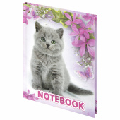 Блокнот МАЛЫЙ ФОРМАТ 110х147 мм, А6, 80 л., твердый, клетка, выборочный лак, BRAUBERG, "Котята", 122192 за 103 ₽. Блокноты в книжном переплете.  Доставка по РФ. Без переплат!