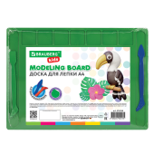 Доска для лепки А4, 280х200 мм, BRAUBERG KIDS, зеленая, 7 отделений для пластилина, 2 стека, 274258 за 89 ₽. Доски, стеки и формочки для лепки.  Доставка по РФ. Без переплат!