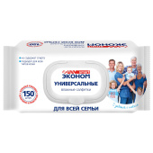 Салфетки влажные 150 шт., ЭКОНОМ SMART, для всей семьи, крышка-клапан, 72951 за 163 ₽. Салфетки влажные.  Доставка по РФ. Без переплат!
