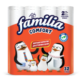 Бумага туалетная бытовая, спайка 32 шт., 2-слойная (32х14,8 м), FAMILIA COMFORT, белая, 5085067 за 773 ₽. Туалетная бумага офисно-бытовая.  Доставка по РФ. Без переплат!