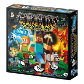 Игра настольная "Кубикрафт пиксельное приключение 10 в 1", 10 КОР, 5985 за 338 ₽. Настольные игры.  Доставка по РФ. Без переплат!