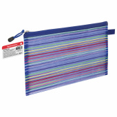Папка-конверт на молнии формат B5+ (310х220 мм), сетчатая ткань, BRAUBERG "Stripes", 224047 за 139 ₽. Папки-конверты на молнии.  Доставка по РФ. Без переплат!