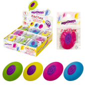 Ластик ЮНЛАНДИЯ "Воздушный шар", 42х30х9 мм, цвет ассорти, круглый, фиолетовый пластиковый держатель, 228726 за 17 ₽. Ластики классические.  Доставка по РФ. Без переплат!