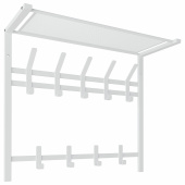 Вешалка настенная с полкой 2 яруса "Торонто-22", 585х670х270 мм, 9 крючков, металл, белая, ВСПТ22 Б за 3&nbsp;515 ₽. Вешалки настенные.  Доставка по РФ. Без переплат!