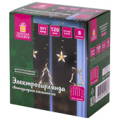 Электрогирлянда-занавес комнатная "Фигурки", 3х1 м, 120 LED, тёплый белый, 220 V, контроллер, ЗОЛОТАЯ СКАЗКА, 591361 за 1 030 ₽. Электрогирлянды и световые фигуры.  Доставка по РФ. Без переплат!