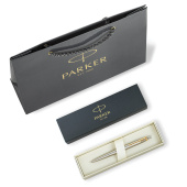 Ручка шариковая PARKER "Jotter Core Stainless Steel GT", пакет, 880887 за 2 740 ₽. Ручки шариковые подарочные.  Доставка по РФ. Без переплат!