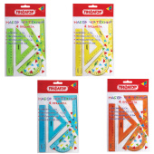 Набор чертежный ПИФАГОР (линейка 16 см, 2 треугольника, транспортир), неоновый, прозрачный, ассорти, 210851 за 54 ₽. Наборы чертежные.  Доставка по РФ. Без переплат!