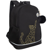 Рюкзак GRIZZLY школьный, анатомическая спинка, 2 отделения, для девочек, "GOLD CAT", 38х28х18 см, RG-563-2/1 за 3 154 ₽. Рюкзаки для начальной и средней школы.  Доставка по РФ. Без переплат!