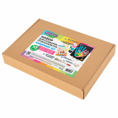 Набор отпечатки рук: холст 20х30 см, акрил 6 цветов, кисть + сертификат и подставка В ПОДАРОК! BRAUBERG HOBBY, 192529 за 591 ₽. Наборы для художников.  Доставка по РФ. Без переплат!