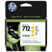Картридж струйный для плоттера HP (3ED79A) DesignJet T230/T250/T630/T650, №712, желтый, 3 шт., оригинальный за 14&nbsp;512 ₽. Картриджи для плоттеров.  Доставка по РФ. Без переплат!