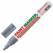 Маркер-краска лаковый (paint marker) 4 мм, СЕРЕБРЯНЫЙ, БЕЗ КСИЛОЛА (без запаха), алюминий, BRAUBERG PROFESSIONAL, 150875 за 109 ₽. Маркеры-краски лаковые.  Доставка по РФ. Без переплат!