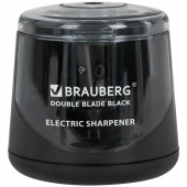 Точилка электрическая BRAUBERG DOUBLE BLADE BLACK, двойное лезвие, питание от 2 батареек АА, 271336 за 578 ₽. Точилки электрические.  Доставка по РФ. Без переплат!
