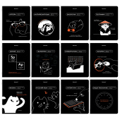 Тетради предметные, КОМПЛЕКТ 12 ПРЕДМЕТОВ, 48 л., TWIN лак, BRAUBERG "МЕМЫ", 405172 за 543 ₽. Тетради предметные.  Доставка по РФ. Без переплат!