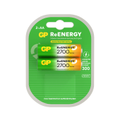 Батарейки аккумуляторные GP ReEnergy Ni-Mh пальчиковые КОМПЛЕКТ 2 шт., АА (HR6), 2600 mAh, 270AAHCRGY, 270AAHCRGY-2CR за 1&nbsp;255 ₽. Аккумуляторные батарейки.  Доставка по РФ. Без переплат!