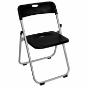 Стул складной BRABIX "Golf Lite CF-017", серебристый каркас, пластик чёрный, 532895 за 1&nbsp;890 ₽. Стулья для персонала и посетителей.  Доставка по РФ. Без переплат!