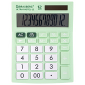 Калькулятор настольный BRAUBERG ULTRA PASTEL-12-LG (192x143 мм), 12 разрядов, двойное питание, МЯТНЫЙ, 250504 за 884 ₽. Калькуляторы настольные.  Доставка по РФ. Без переплат!