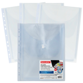 Папка-файл с перфорацией 1 штука с кнопкой БОЛЬШОЙ ВМЕСТИМОСТИ до 250 л., ПВХ 180 мкм, BRAUBERG, 271831 за 94 ₽. Папки перфорированные.  Доставка по РФ. Без переплат!