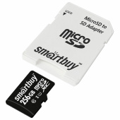Карта памяти microSDXC 256 GB SMARTBUY, UHS-I, 90 Мб/сек (class 10), с адаптером, SB256GBSDCL10-01 за 2 988 ₽. Карты памяти.  Доставка по РФ. Без переплат!