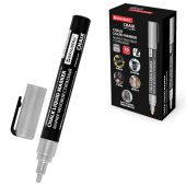 Маркер меловой CHALK LIQUID MARKER, СЕРЕБРИСТЫЙ, 3 мм, стираемый, BRAUBERG "CHALK", 152593 за 94 ₽. Маркеры меловые.  Доставка по РФ. Без переплат!