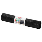 Мешки для мусора 160 л, черные, в рулоне 10 штук, особо прочные, ПВД 70 мкм, 90x110 см, LAIMA, 702675 за 371 ₽. Мешки для мусора универсальные.  Доставка по РФ. Без переплат!