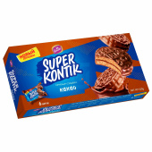 Печенье-сэндвич KONTI "Супер-Контик" какао, 150 г, 19080 за 318 ₽. Печенье, крекеры, сухари и сушки.  Доставка по РФ. Без переплат!