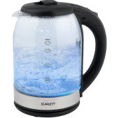Чайник SCARLETT SC-EK27G10, 1,7 л, 1800 Вт, закрытый нагревательный элемент, стекло, черный за 2 114 ₽. Чайники.  Доставка по РФ. Без переплат!