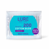 Ватные палочки КОМПЛЕКТ 200 шт., LURE, пакет, 10798 за 52 ₽. Ватные палочки и диски.  Доставка по РФ. Без переплат!