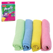 Салфетки из МИКРОФИБРЫ универсальные 30х30 см, КОМПЛЕКТ 4 шт., Practi Microfiber, 240 г/м2, PACLAN, 74825, 410260 за 306 ₽. Салфетки хозяйственные.  Доставка по РФ. Без переплат!