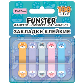 Закладки клейкие Z-сложения FUNSTER (ФАНСТЕР) "Собаки", 45х12 мм, 100 шт. (5 цветов х 20 листов), в диспенсере, 116692 за 99 ₽. Закладки самоклеящиеся.  Доставка по РФ. Без переплат!