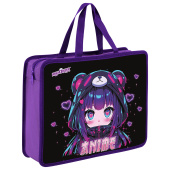Папка на молнии с ручками ЮНЛАНДИЯ А4, 1 отделение, пластик, 80 мм, "Anime fan", 273362 за 214 ₽. Папки-сумки с ручками.  Доставка по РФ. Без переплат!